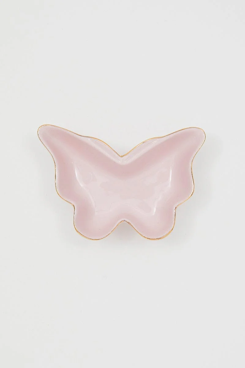 Pink Christmas Butterfly Trinket Dish - Image 2
