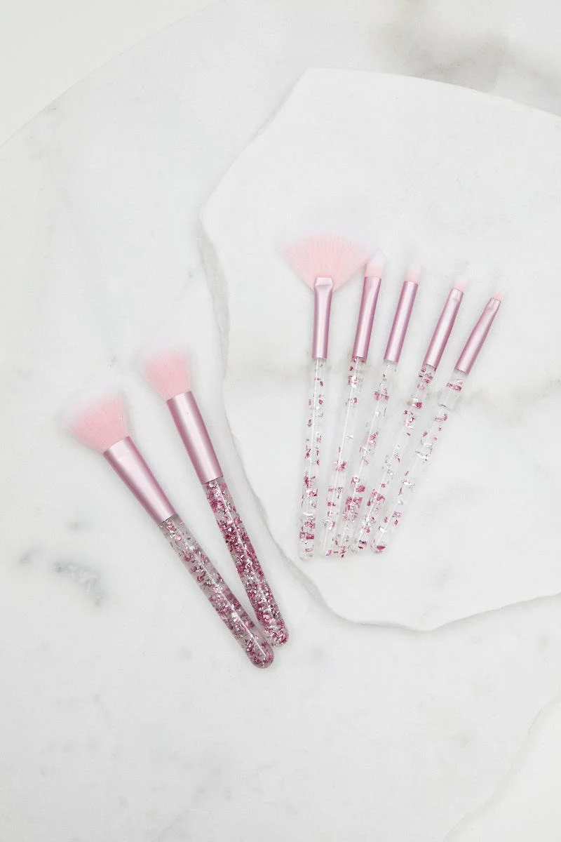 Pink Christmas Make Up Brush Set