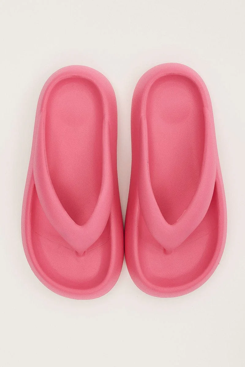 Pink Chunky Toe Post Slippers - Image 2