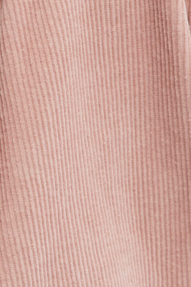 Pink Crop Jacket Corduroy Button Front - Image 6
