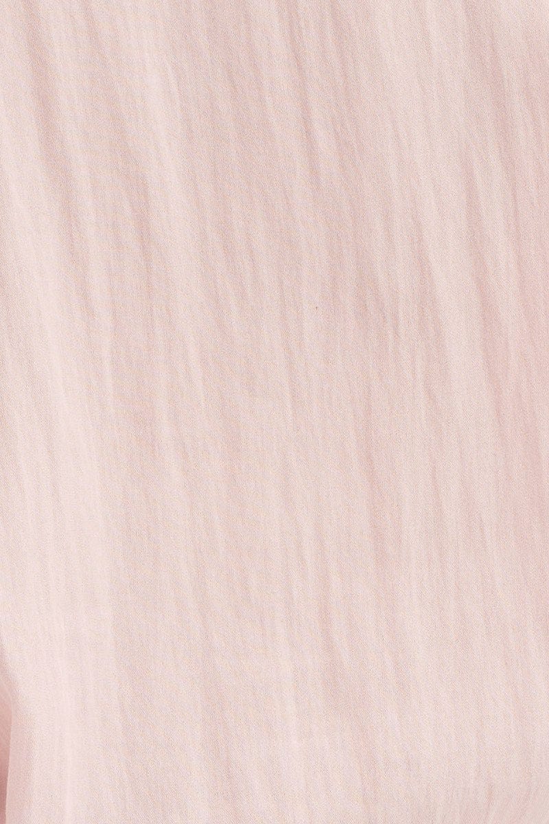 Pink Crop Shirt Short Sleeve Button Up - Image 6