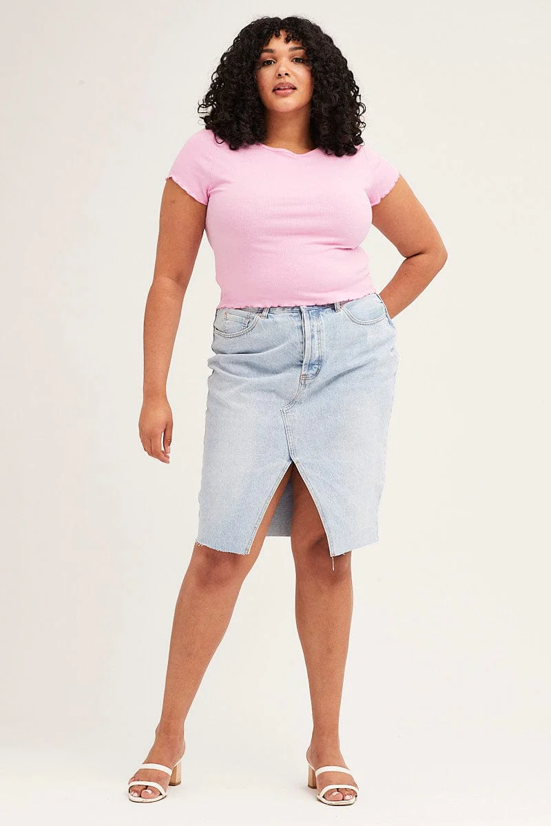 Pink Crop T-shirt Short Sleeve - Image 2