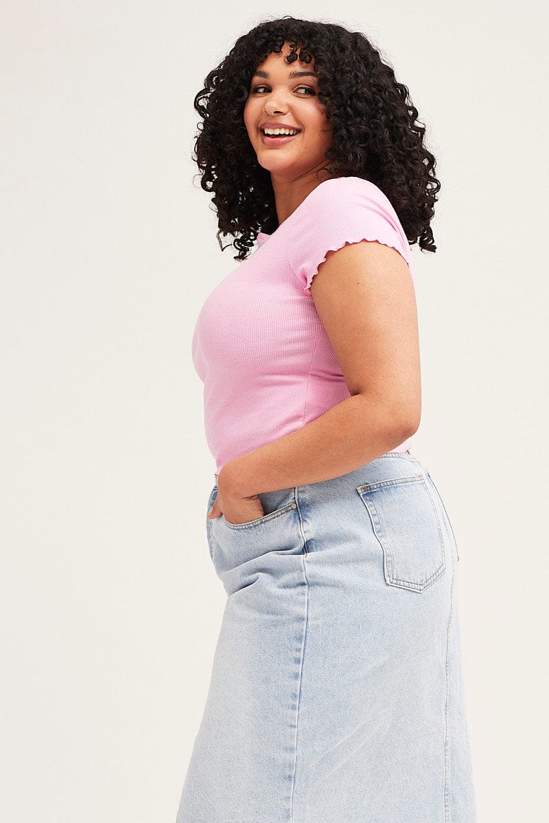 Pink Crop T-shirt Short Sleeve - Image 4