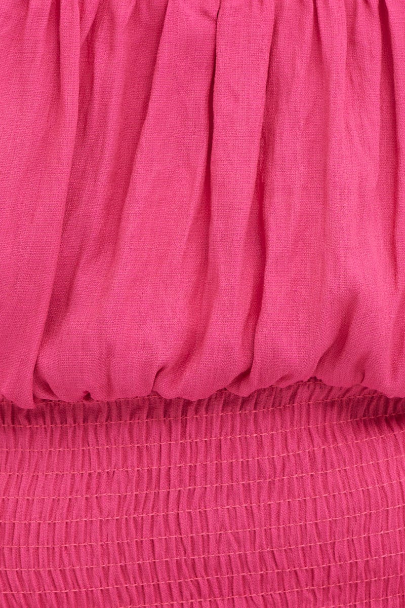 Pink Crop Top Long Sleeve Shirred - Image 6