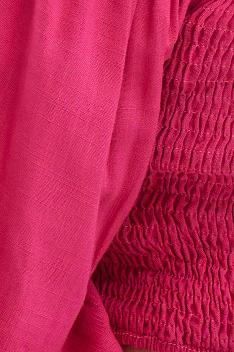 Pink Crop Top Short Sleeve Square Neck - Image 6