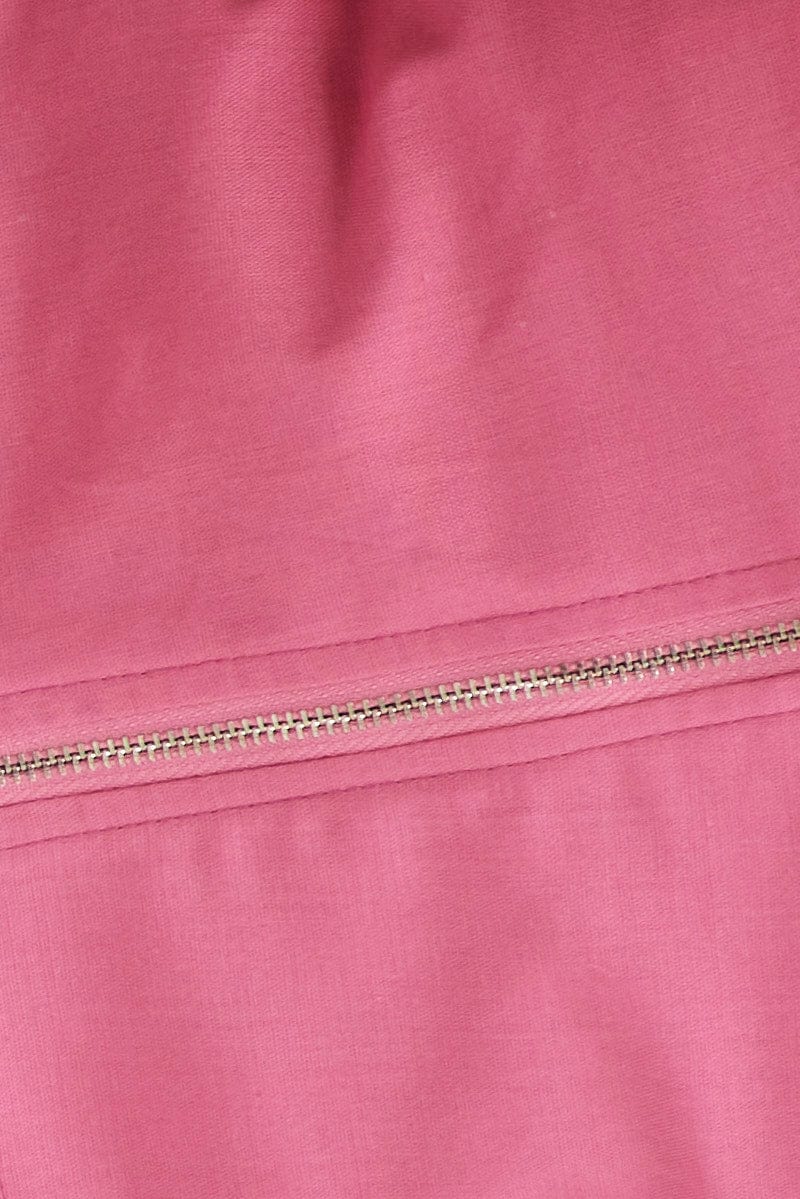Pink Crop Top Strapless Linen Blend - Image 7