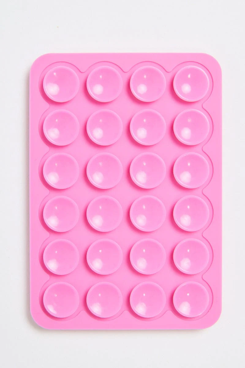 Pink Double Side Suction Phone Grip