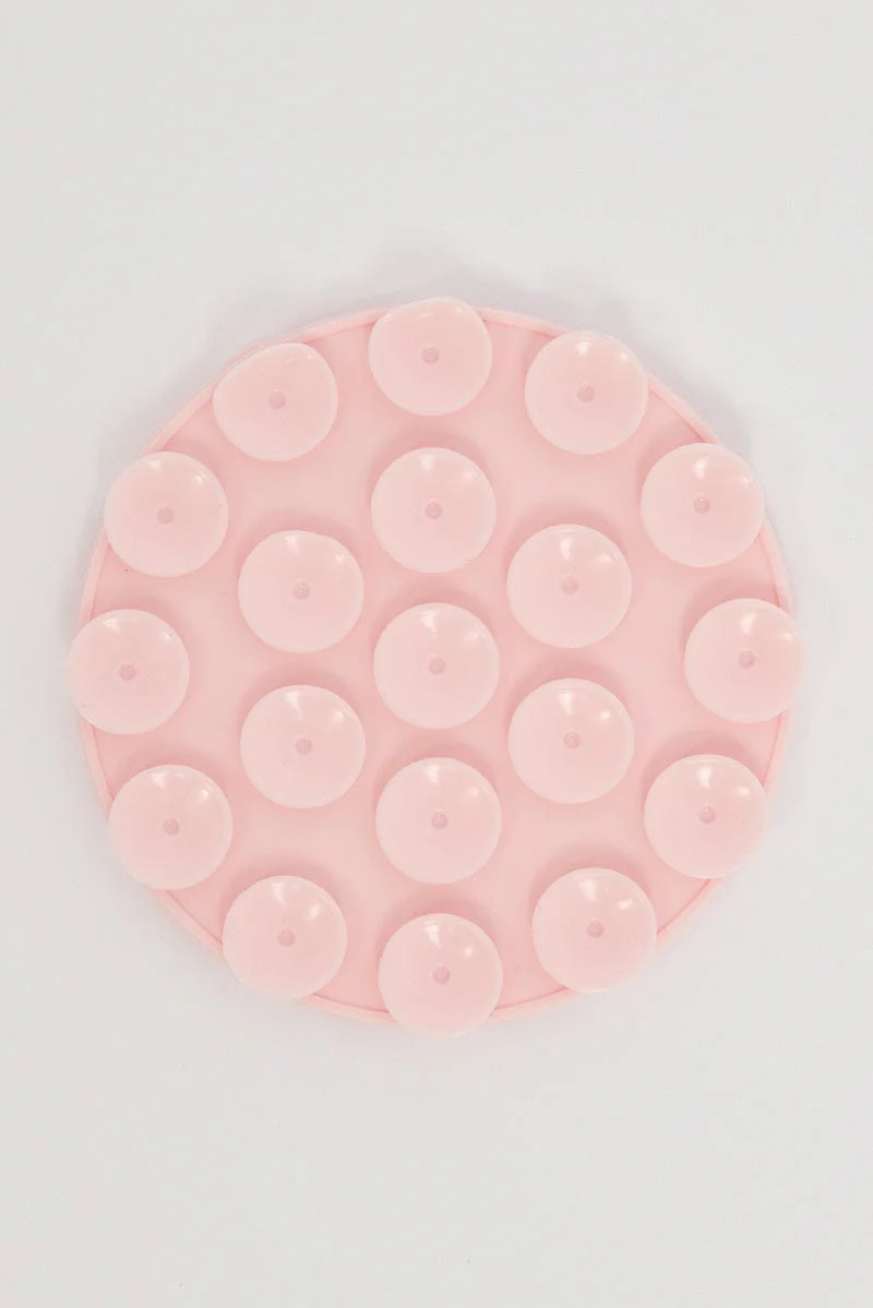 Pink Double Side Suction Phone Grip