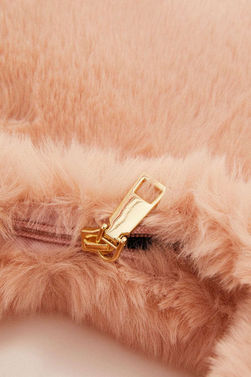Pink Faux Fur Shoulder Bag - Image 2
