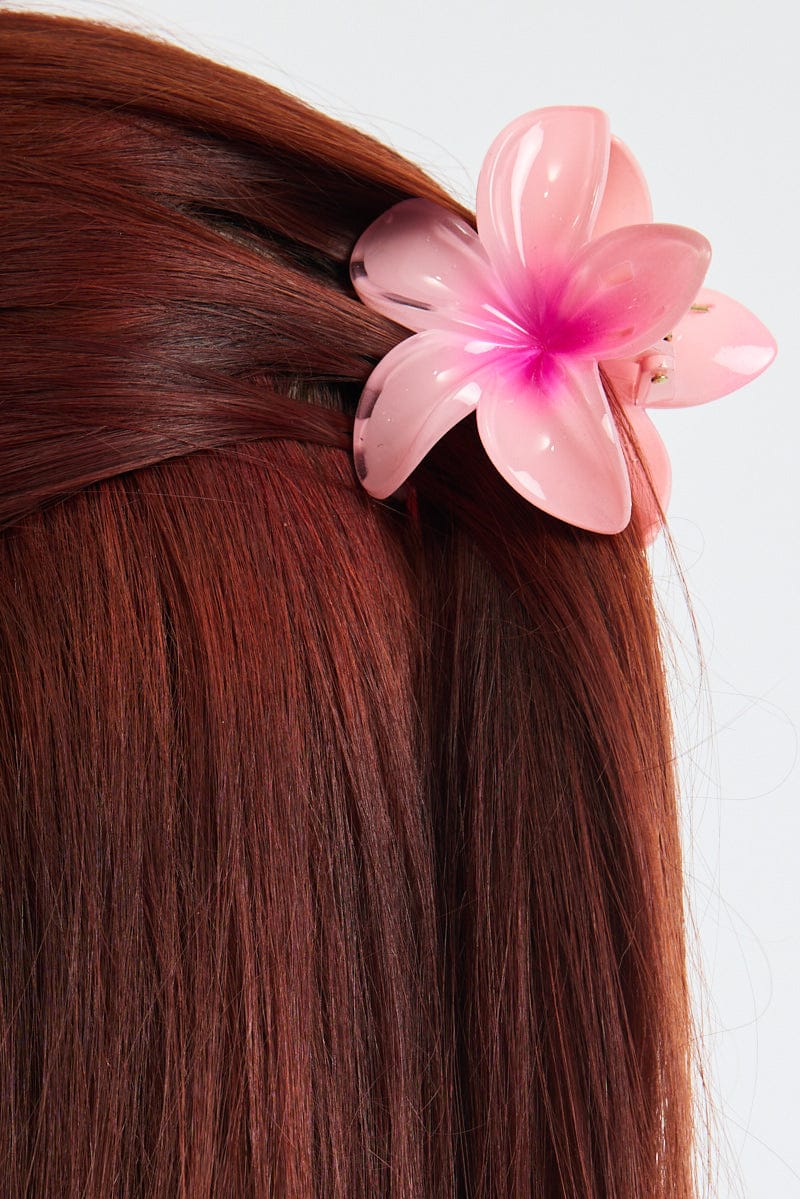 Pink Flower Claw Clip - Image 2