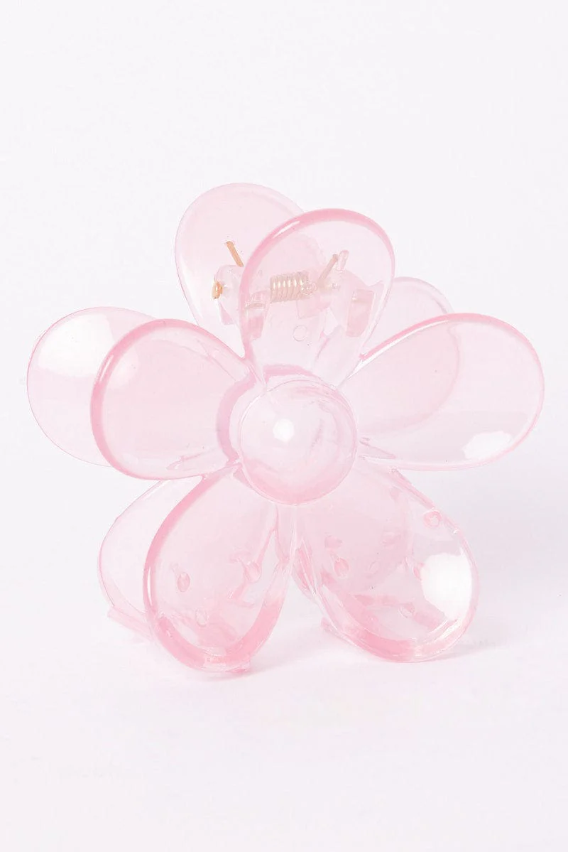 Pink Flower Claw Clip - Image 3
