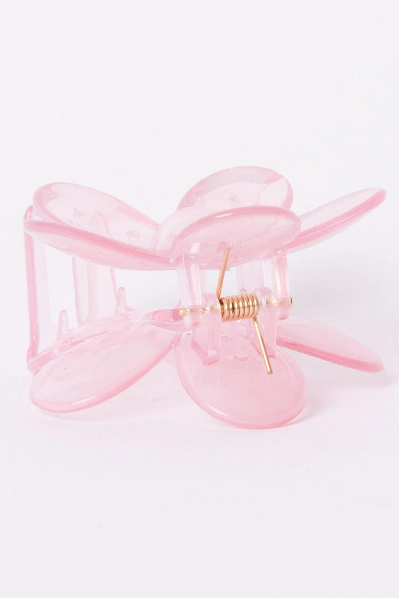 Pink Flower Claw Clip - Image 4