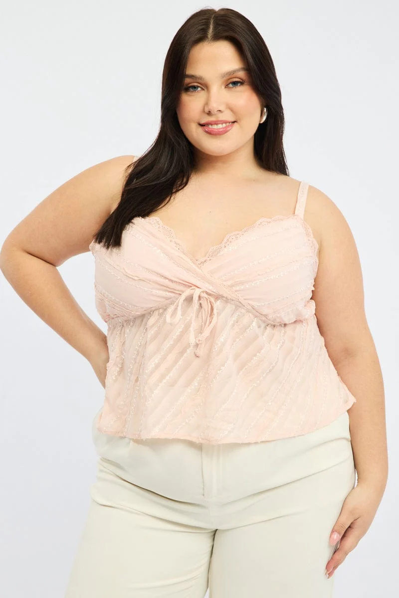 Pink Frill Cami Top - Image 2