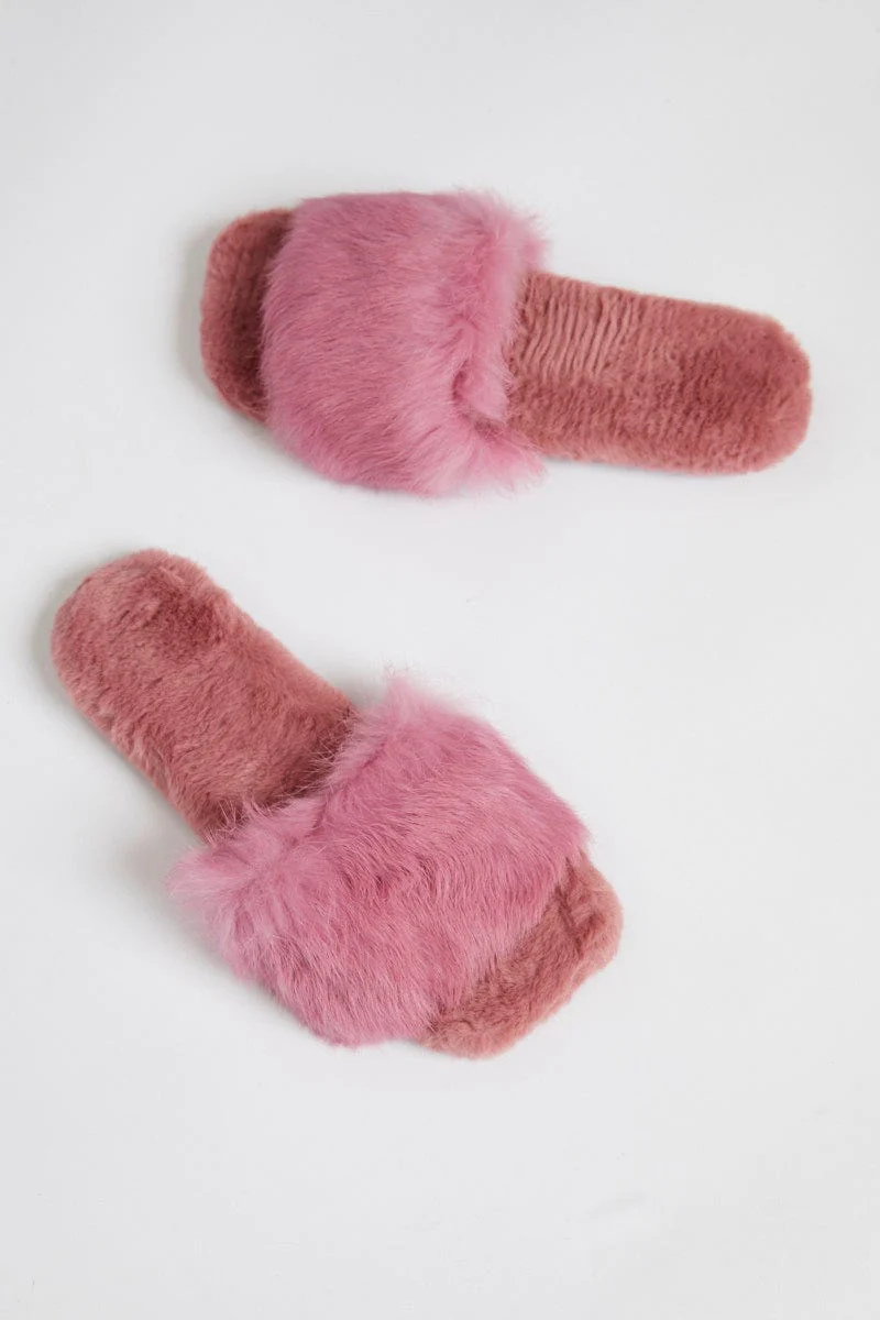 Pink Fur Slides - Image 2