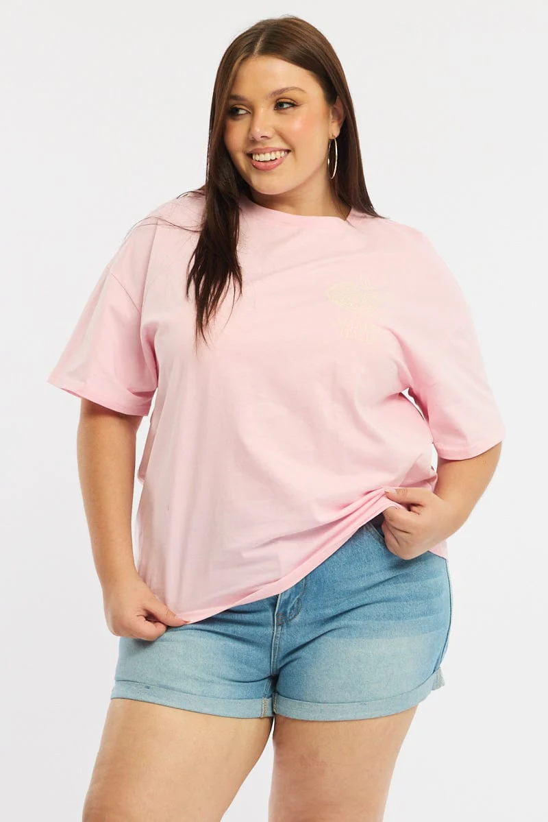 Pink Graphic Tee Short Sleeve