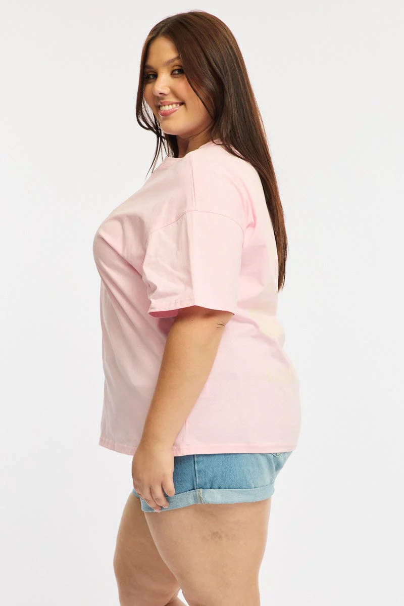 Pink Graphic Tee Short Sleeve - Image 4