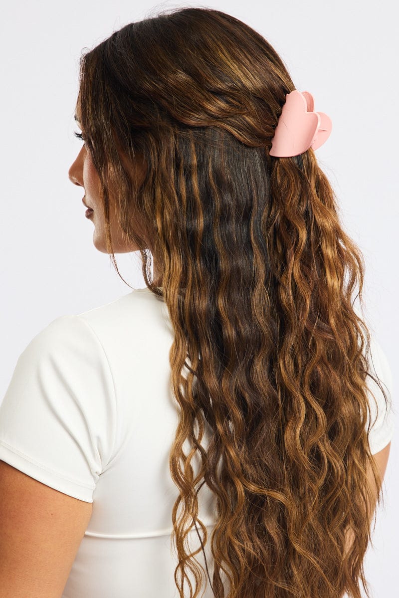 Pink Heart Hair Claw Clip - Image 2