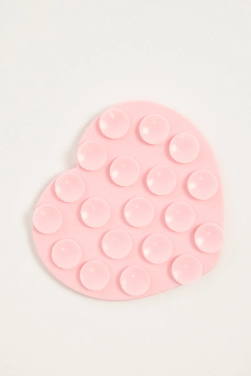 Pink Heart Suction Phone Grip - Image 2
