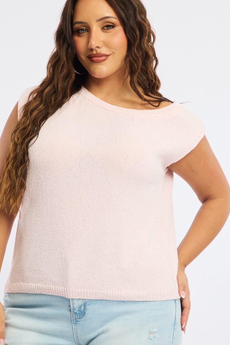 Pink Knit Top One Shoulder - Image 5