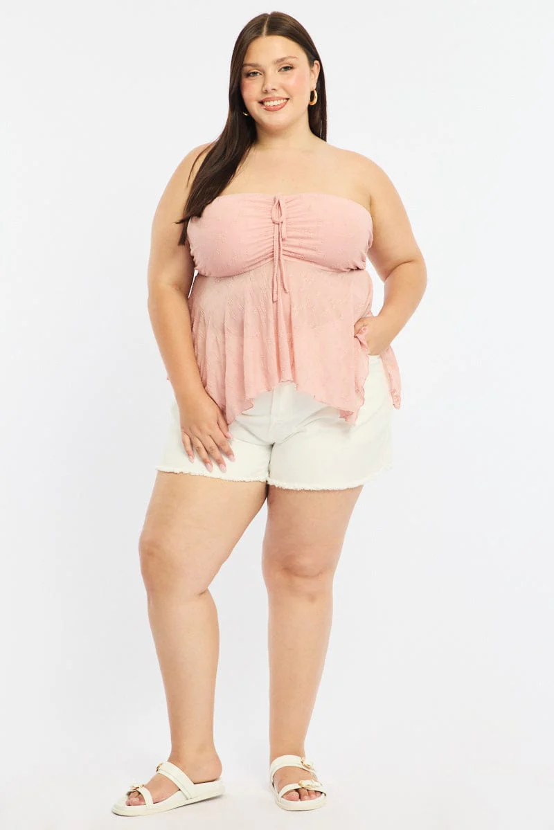 Pink Lace Bandeau Top - Image 2