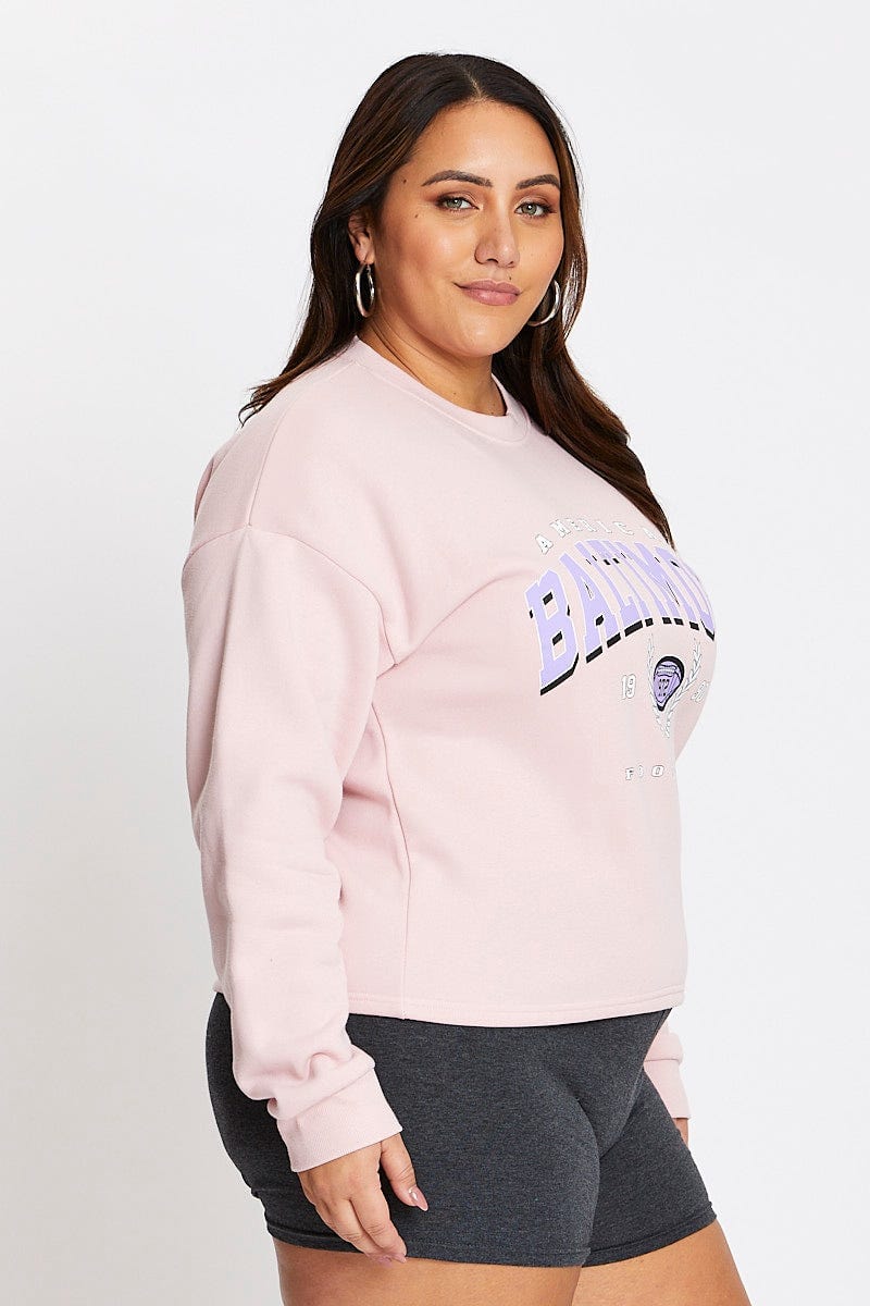 Pink Long Sleeve Baltimore Sweatshirt Top - Image 4