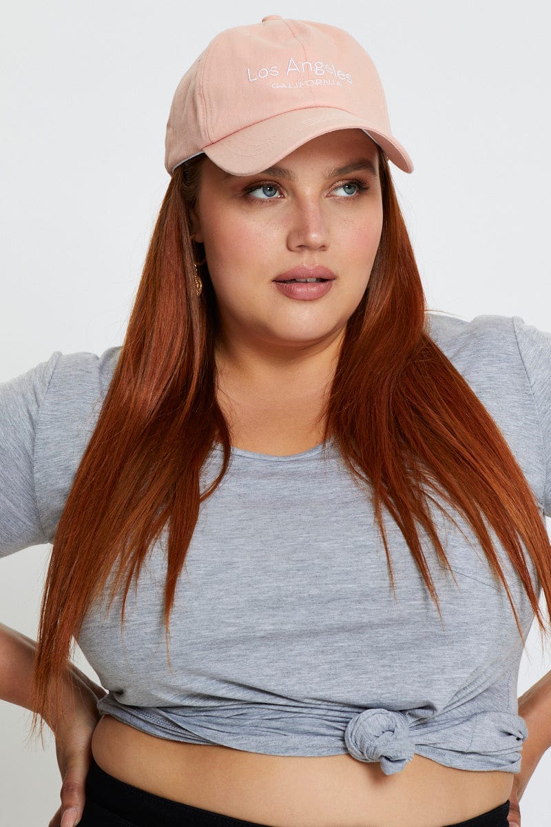 Pink Los Angeles Embroidered Cap