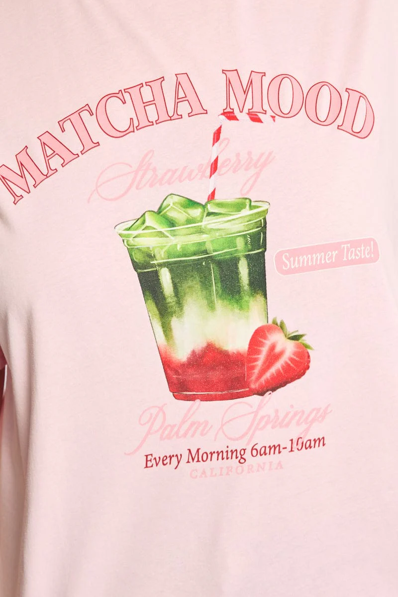 Pink Match Graphic Tee Short Sleeve - Image 5