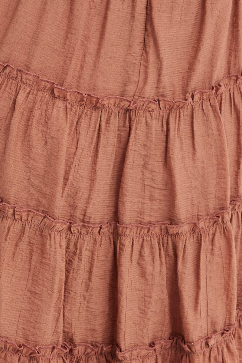 Pink Mini Dress Short Flare Sleeve Textured Frill - Image 6