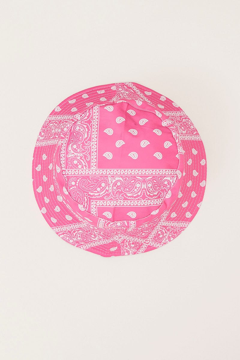 Pink Paisley Print Bucket Hat - Image 2