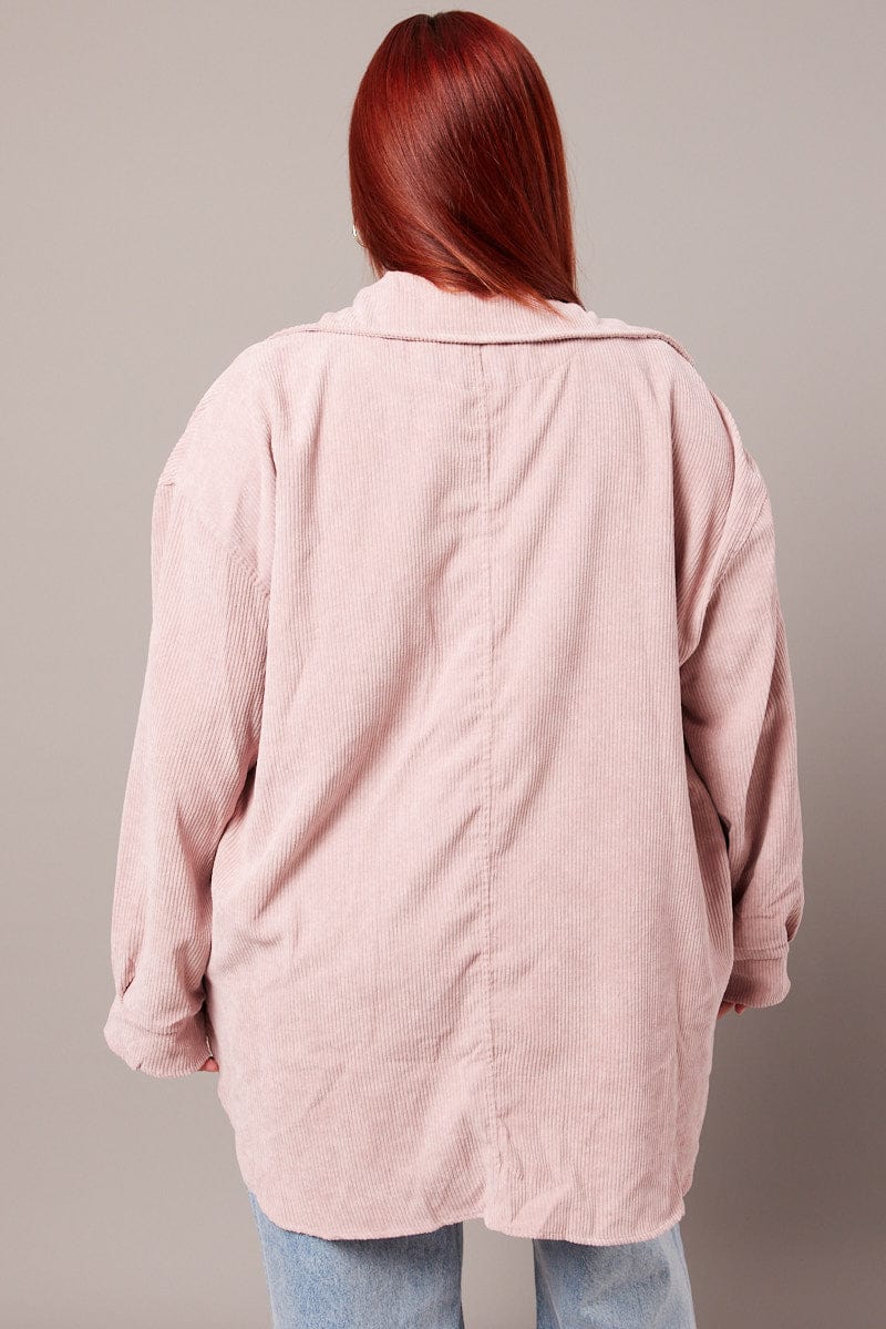 Pink Relaxed Shirt Long Sleeve Corduroy - Image 5