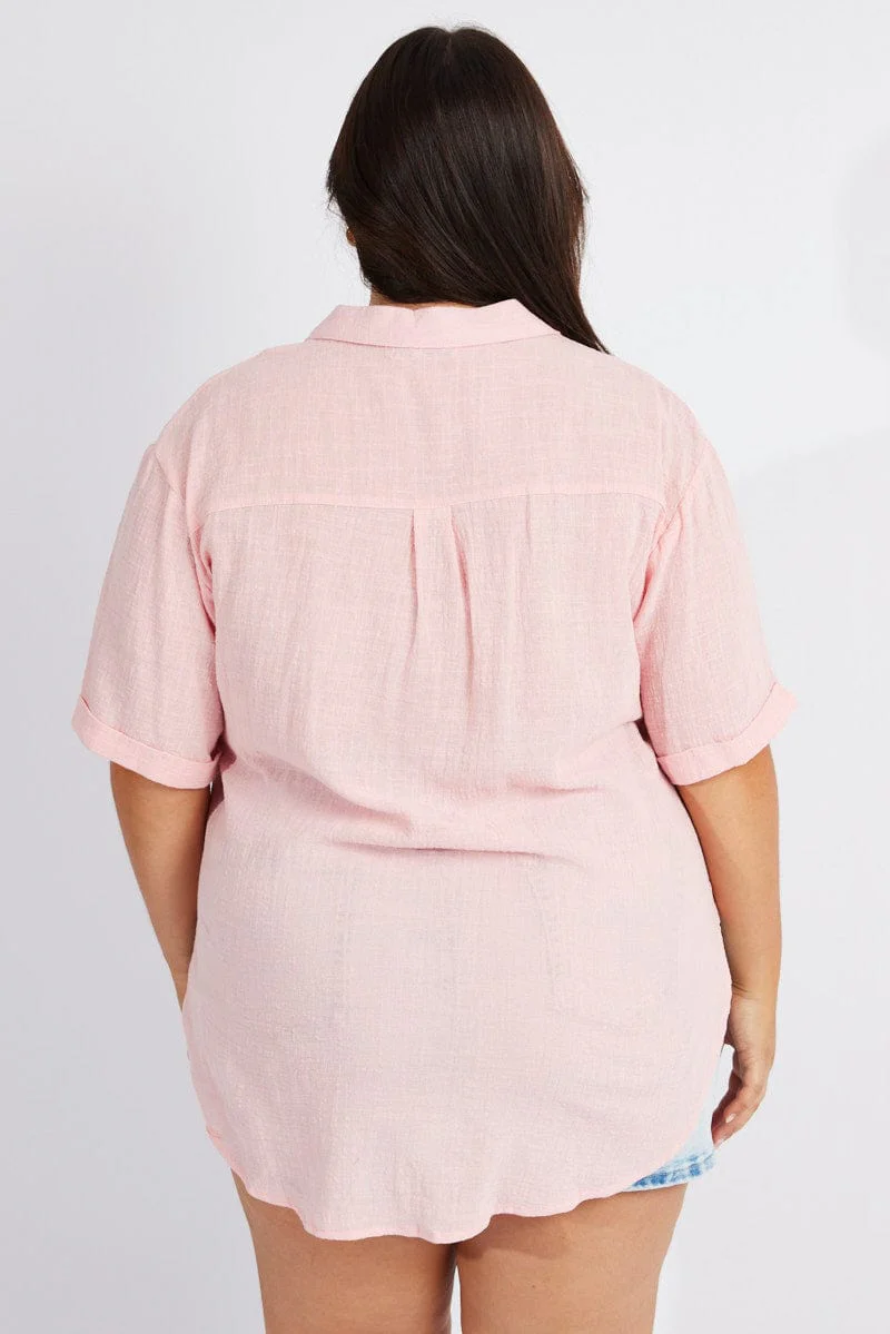 Pink Relaxed Shirt Short Sleeve - Image 5