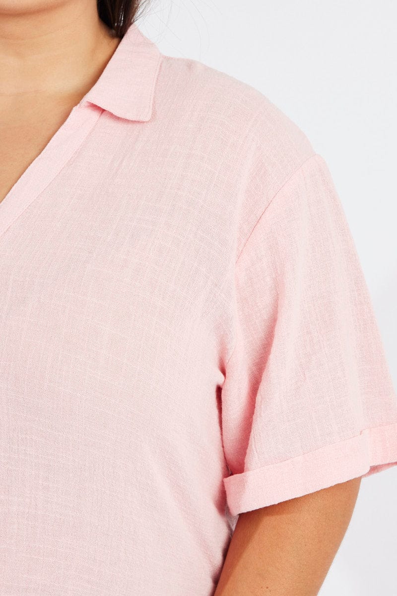 Pink Relaxed Shirt Short Sleeve - Image 6