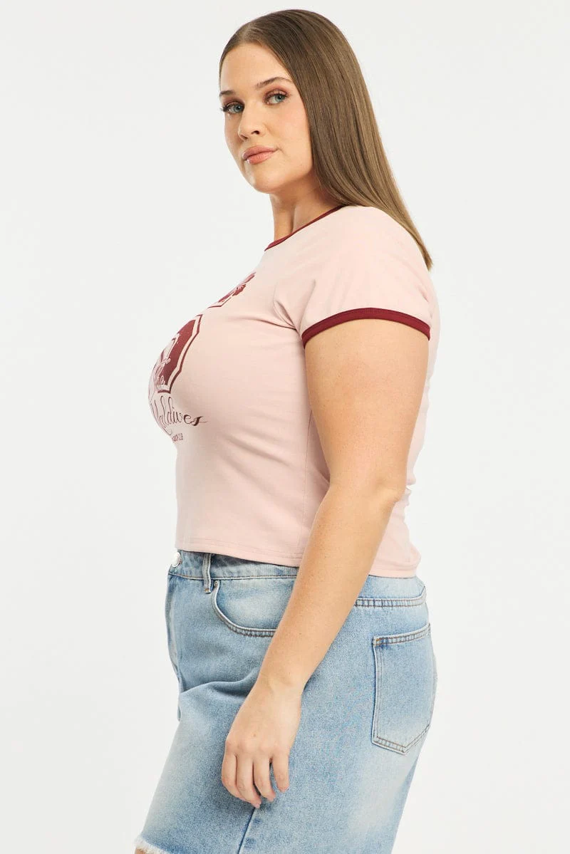 Pink Ringer Tee Short Sleeve - Image 3