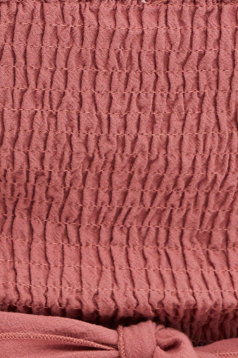 Pink Short Sleeve Tie Back Crop Top - Image 6