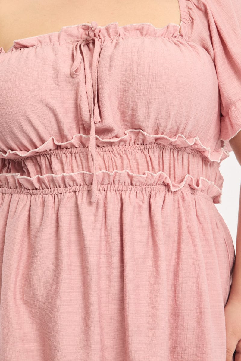 Pink Skater Dress Short Sleeve - Image 5