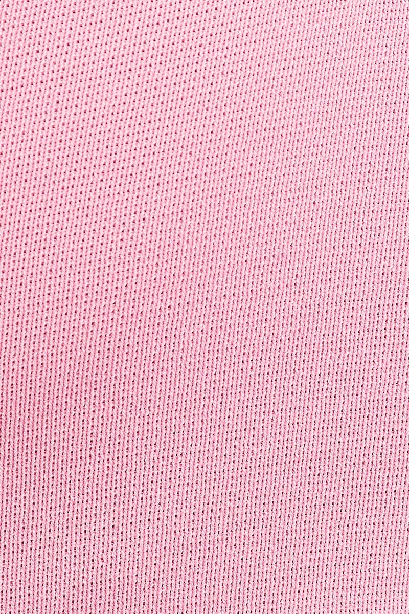 Pink Square Neck Sleeveless Crop Knit Top - Image 6