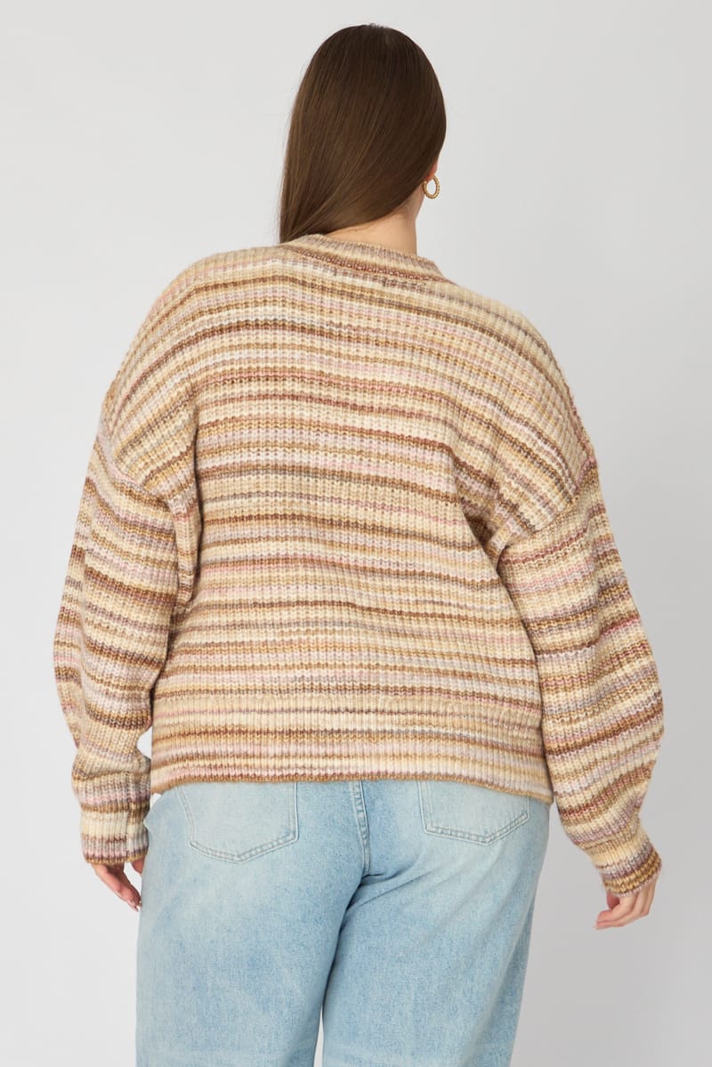 Pink Stripe Knit Top Long Sleeve - Image 6