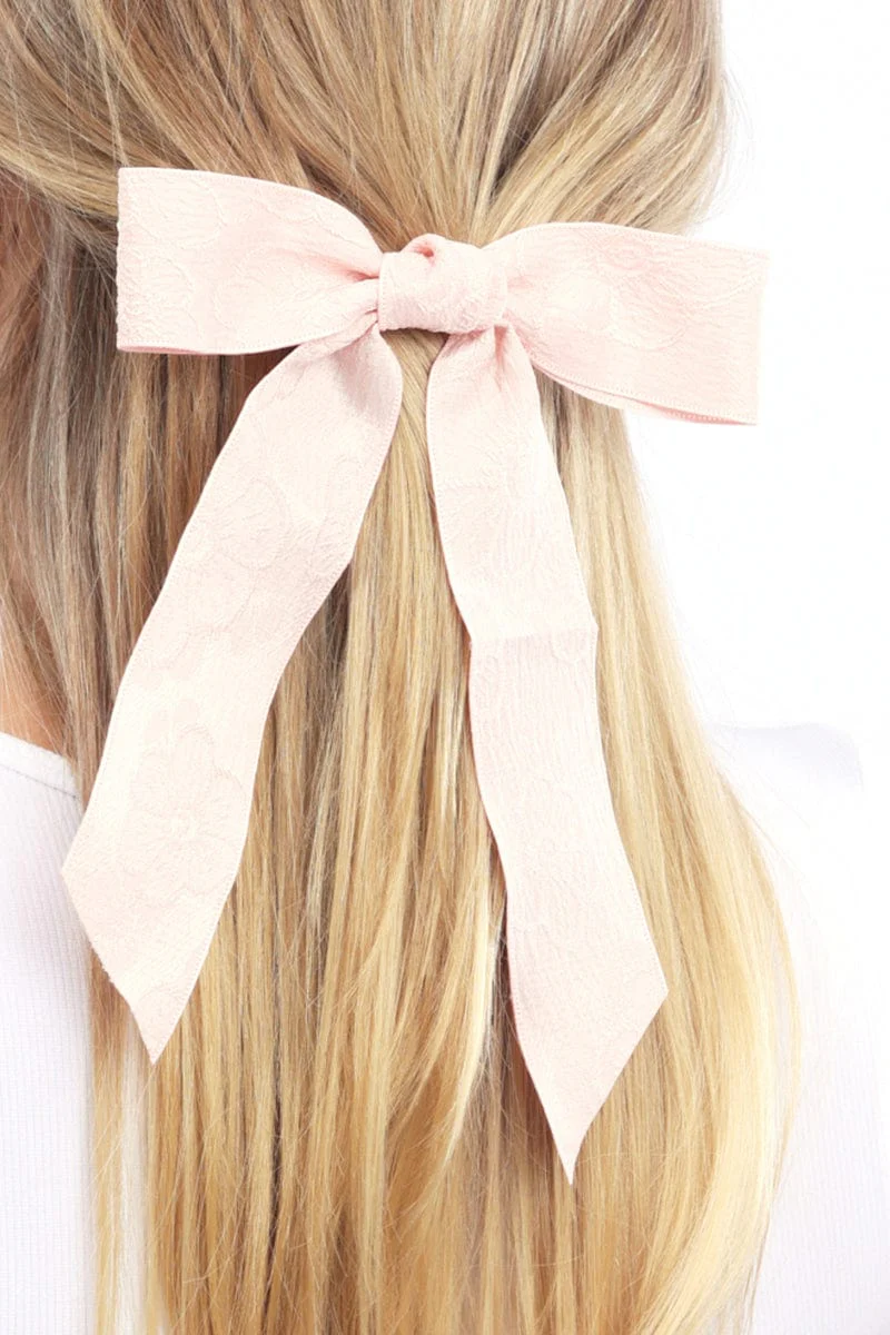 Pink Textured Hair Bow - Image 2