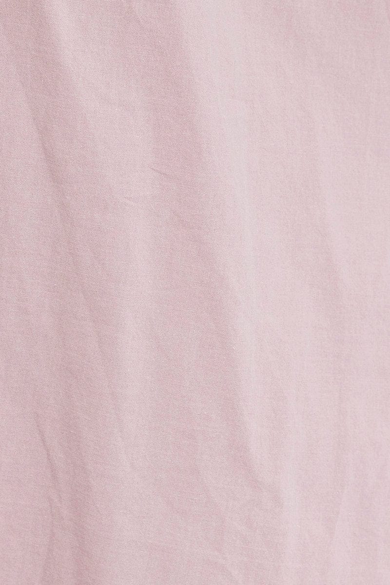 Pink Tie Front Cotton Crush Dress - Image 6
