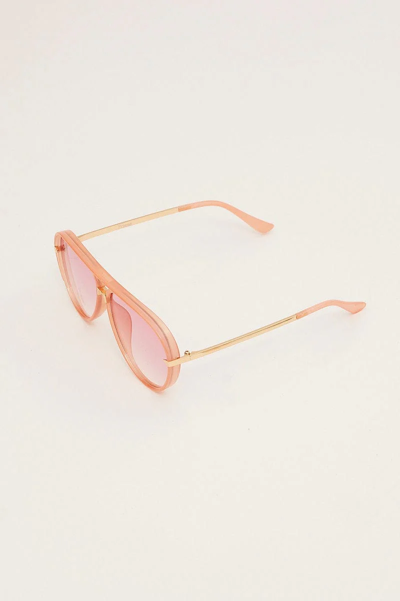 Pink Top Bar Fashion Glasses - Image 3