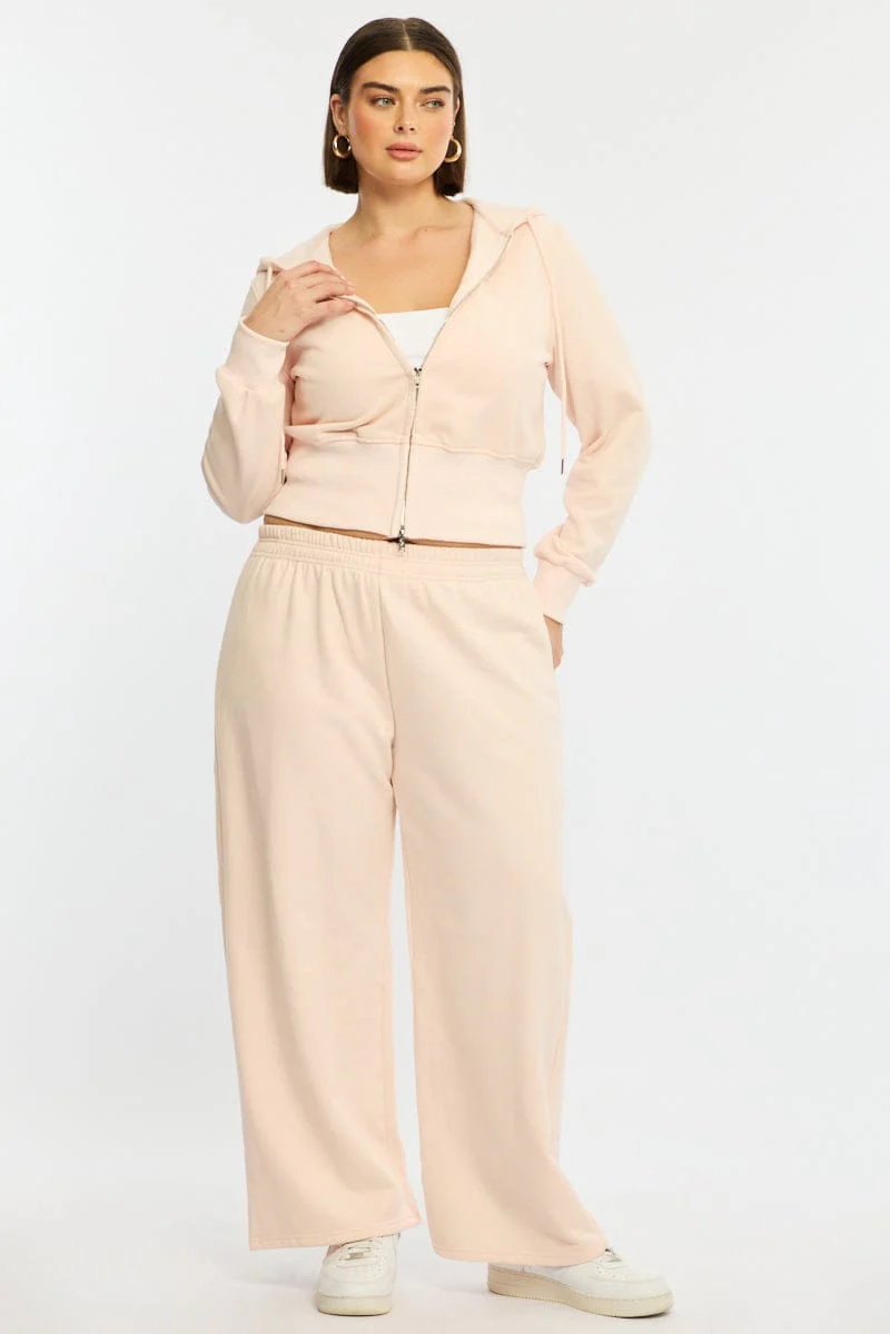 Pink Track Pants Wide Leg - Image 3
