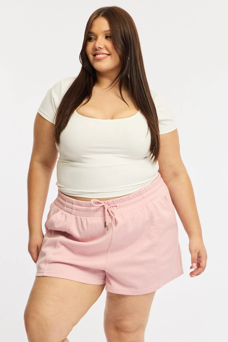 Pink Track Shorts