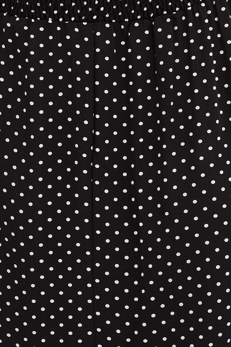 Polka Dot Midi Dress Scoop Neck Short Sleeve - Image 6
