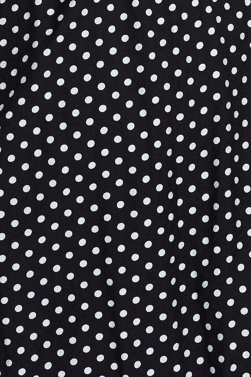 Polka Dot Skater Dress Square Neck Short Sleeve - Image 6