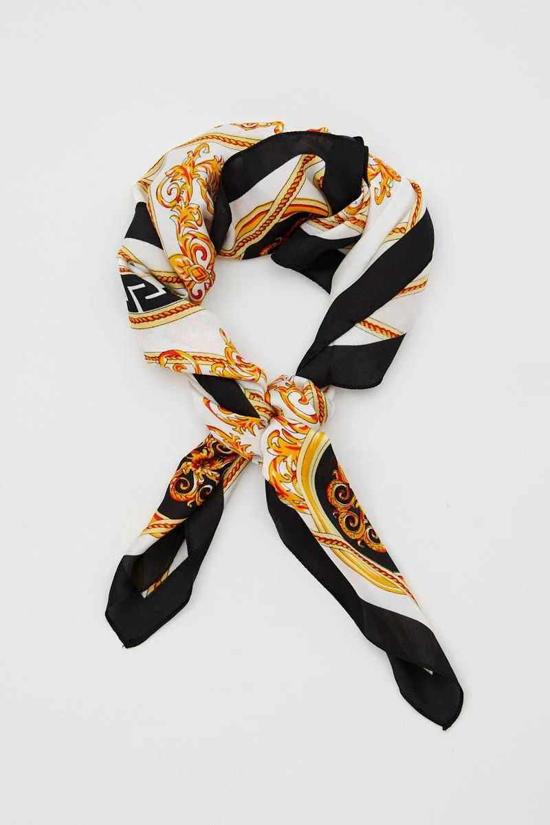 Print Baroque Print Satin Scarf