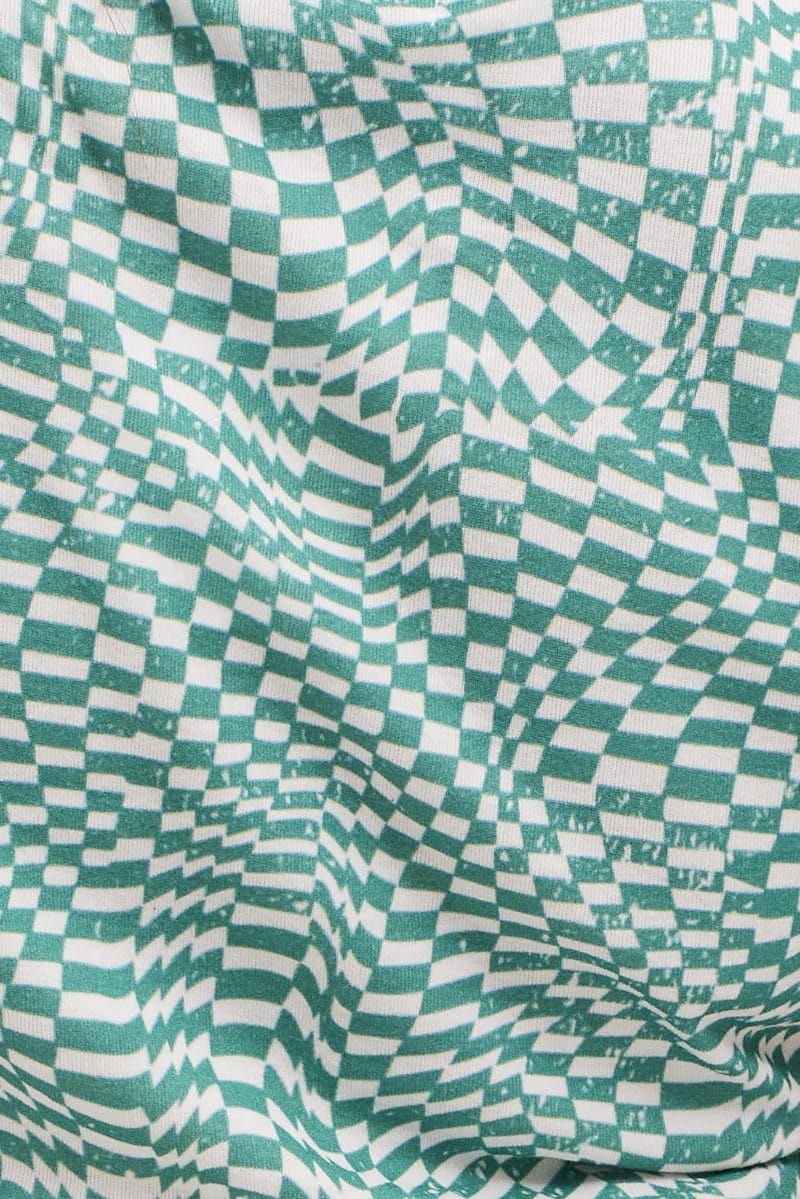 Print Crew Neck Short Sleeve Ruched Top - Image 6