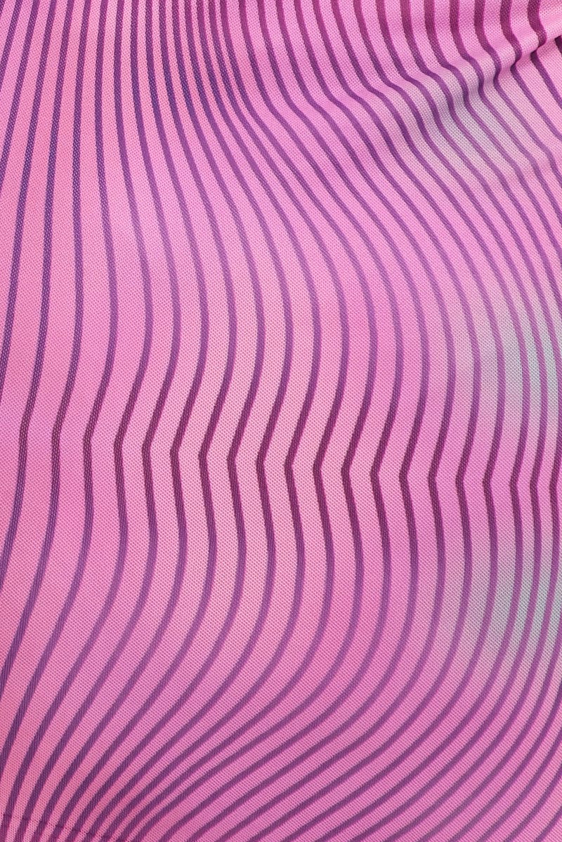 Print Mesh Dress Sleeveless Drawstring Detail - Image 7