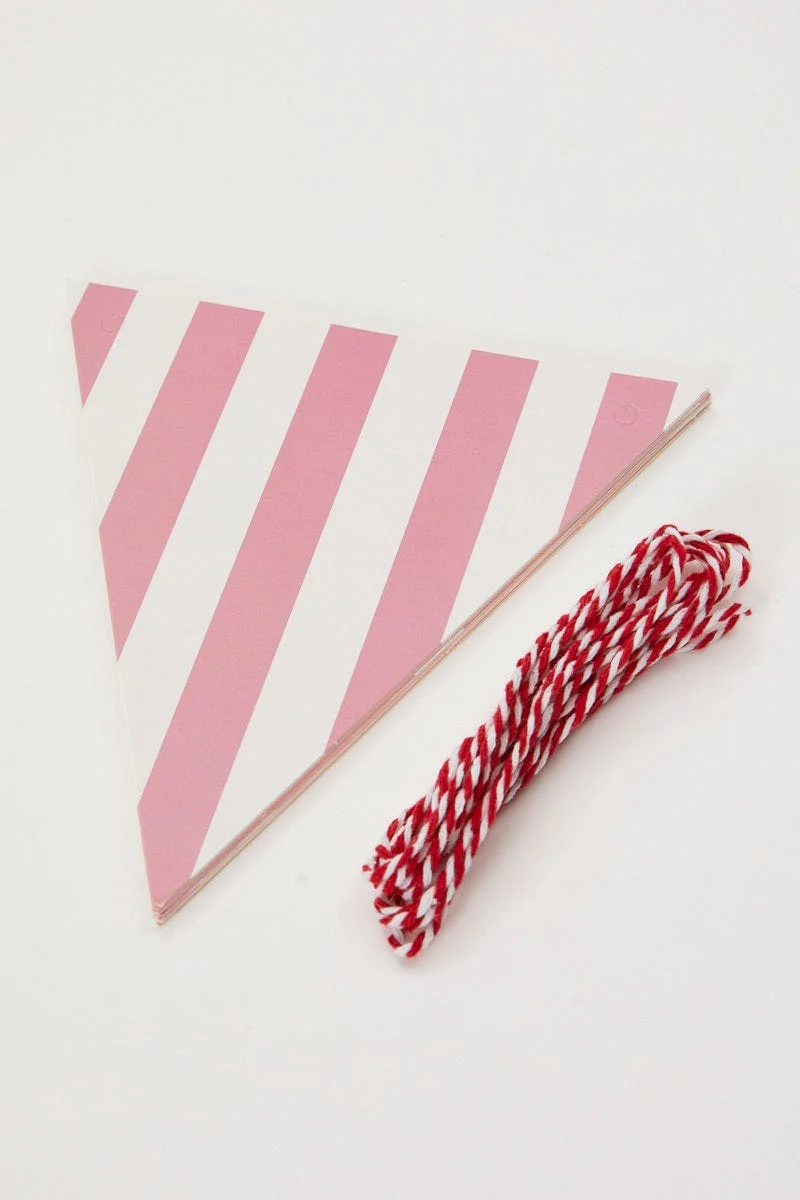 Print Plus Mixed Polka Dot And Stripe Bunting Banner - Image 4