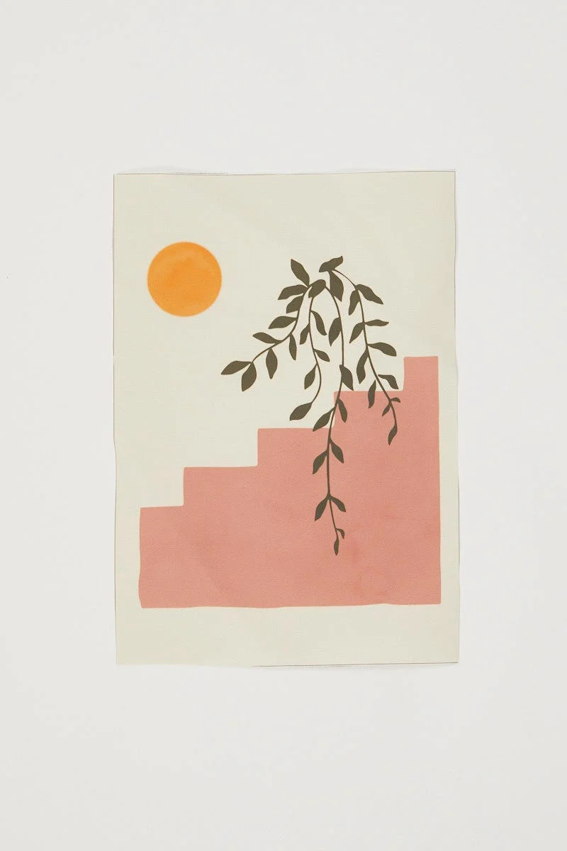 Print Stairs And Plant A4 Poster Print - Image 2