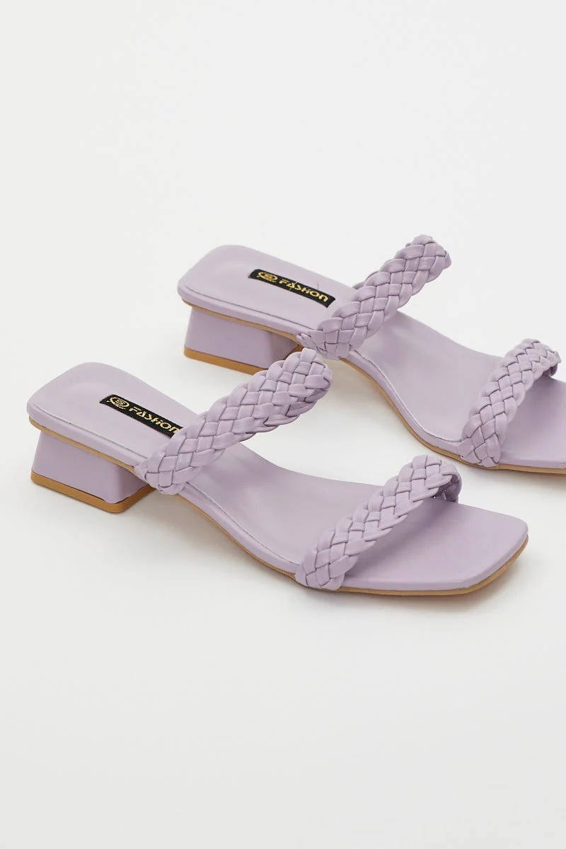 Purple Braided Mules